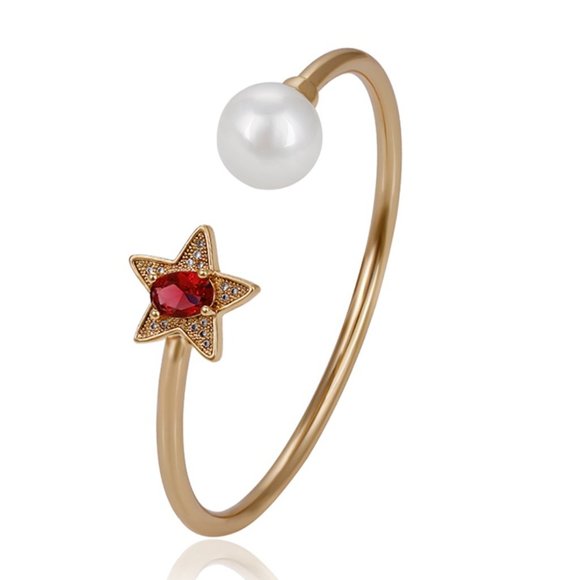 ๐HP๐Sapphire Amethyst Ruby Star 18KGP Bangle - Picture 4 of 14